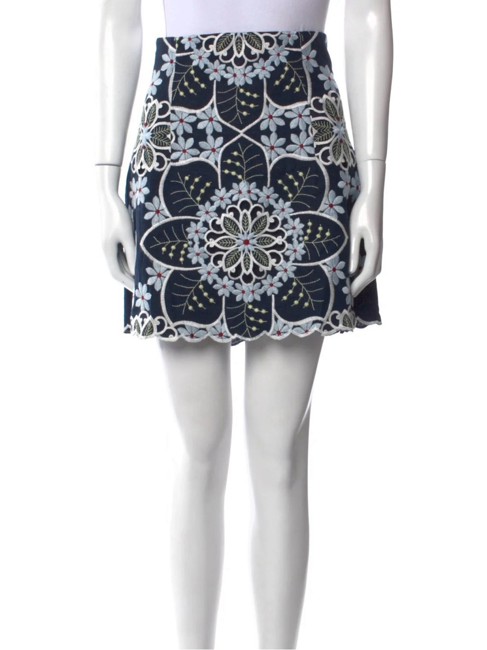 Alice McCall Afternoon Embroidered Skirt Blue Floral